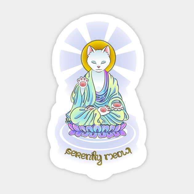 Serenity Meow Sticker by BlissAndKittens